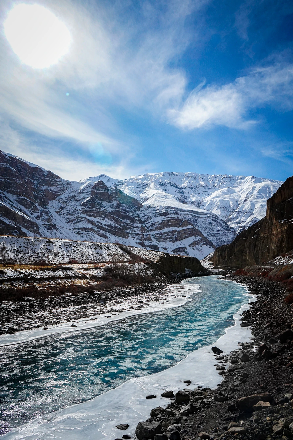 Trekkers hiking through Himalayan valleys